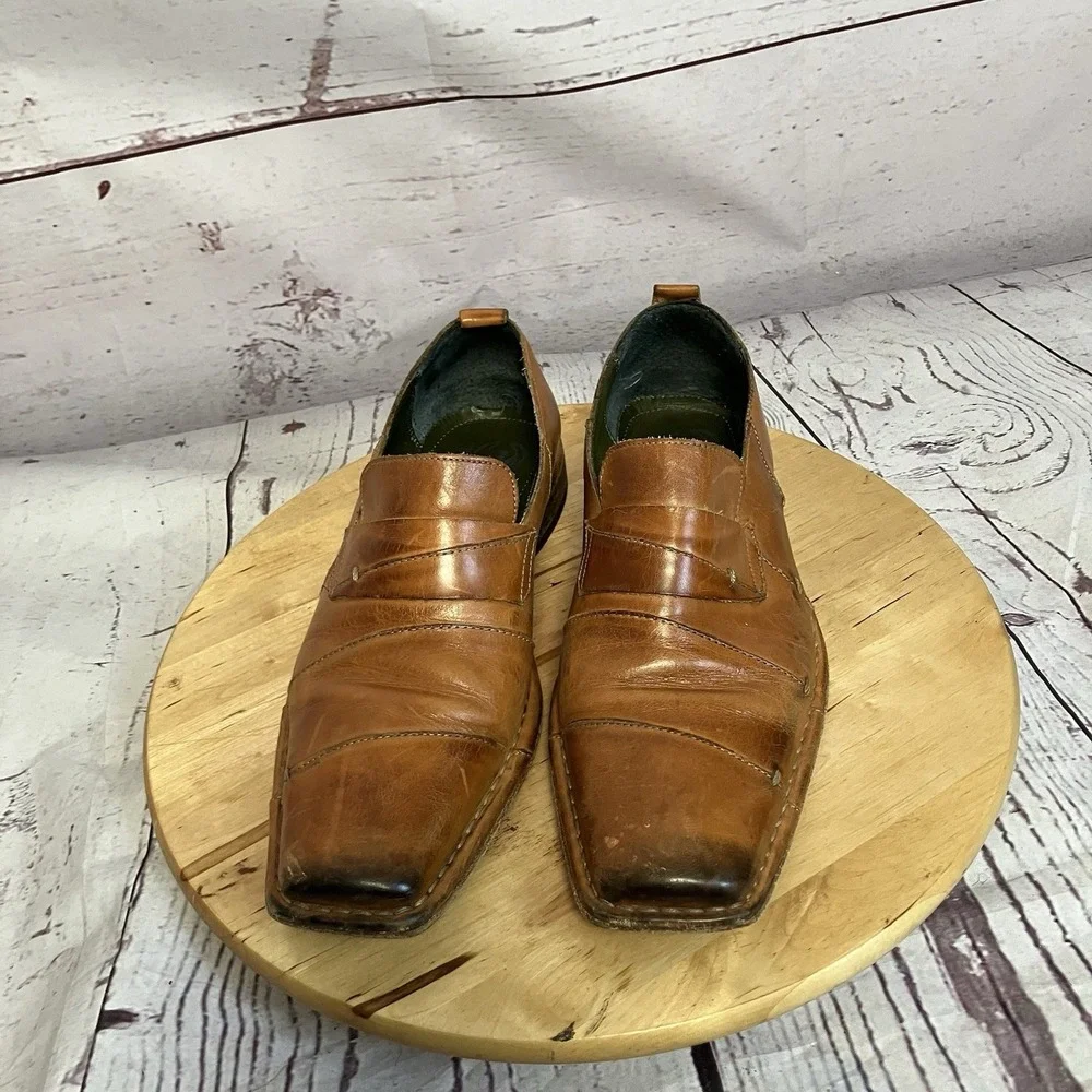 Sketchers Collection Italy‎ Shoes Mens Size 10.5 Brown Leather Slip On Loafers